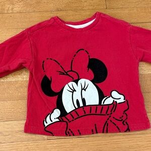GAP Red Minnie Mouse Long Sleeve Tee